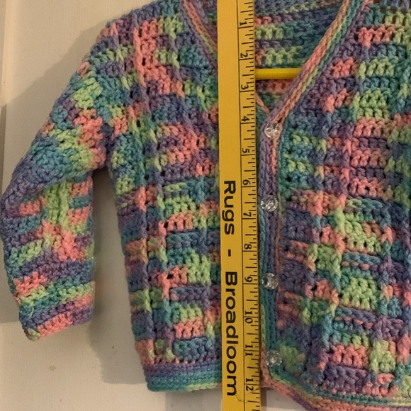 OOAK Hand Crochet sweater 12-18 mo - Picture 6 of 8